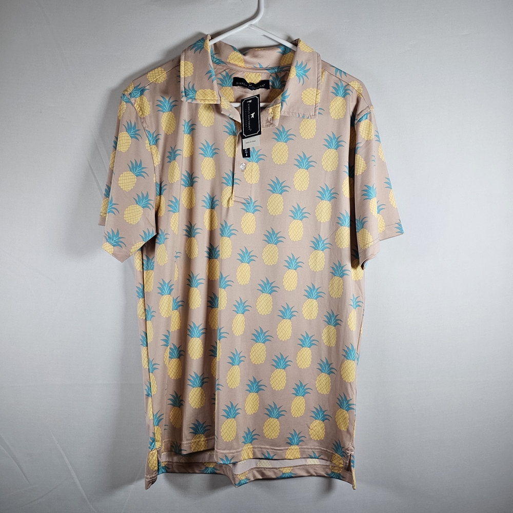 Simply Southern Pineapple Polo NWT Size Small Mens